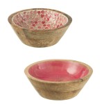 Lot de 2 Bols en Bois de Manguier Rose et Curs