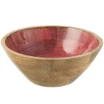 Saladier en Bois de Manguier avec Intrieur Rose