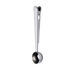 Pince avec cuillre doseuse en inox argent