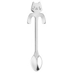 Cuillre en Inox Argent en Forme de Chaton