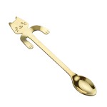 Cuillre en Inox Dor en Forme de Chaton