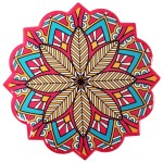 2 dessous de verres Mandala  - Cramique et Lige - Rouge