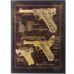 Cadre Pistolet en bois vitre de verre