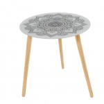 Guridon Table d'appoint Mandala en verre