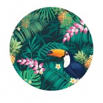 Set de table rond en PVC tiss - Toucan et Jungle