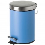 Poubelle  pdale en mtal - bleu