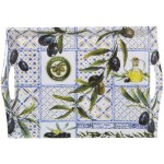 Grand plateau blanches d'olivier en mlamine 44 cm