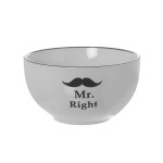 Lot de 2 Bols Blancs Mr Right en Cramique  500 ml
