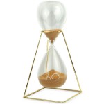 Sablier dcoratif mtal dor et verre - 33 cm - Sable ocre