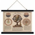 Sph�re armillaire vintage en toile � suspendre 60 x 43 cm