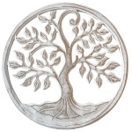 Dcoration murale Arbre de vie en bois blanc patin