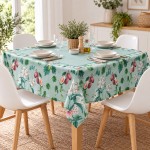 Nappe en coton enduit Orchid�e 140 x 140 cm