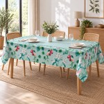 Nappe en coton enduit Orchid�e 140 x 240 cm