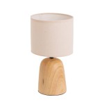 Lampe de table c�ramique naturelle et abat-jour beige 34 cm