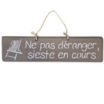 Pancarte dcorative en bois - Ne pas dranger, sieste en cours