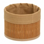 Panier rond bambou et tissu marron 17,5 cm