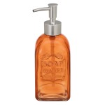 Distributeur de savon en verre  Orange clair  19 x 9 x 7 cm