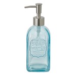 Distributeur de savon en verre  Bleu clair  19 x 9 x 7 cm