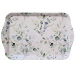 Mini plateau rectangulaire motif eucalyptus  20,5 x 13,5 cm