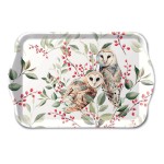 Petit plateau rectangulaire - Couple de Chouettes Effraies