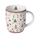 Petit mug en porcelaine fine  Motifs de Nol classiques