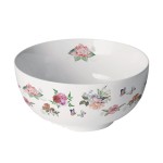 Bol en Porcelaine Fine - Charlotte orn de fleurs et d'oiseau