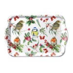 Plateau de No�l � Oiseaux et baies rouges � Ambiente