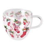Tasse  Th Double Paroi Chaussettes de Nol