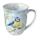 Mug msange printanire en porcelaine fine 400 ml