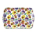 Mini plateau rectangulaire en mlamine  penses multicolores