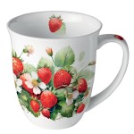 Mug fraises en porcelaine fine 400 ml