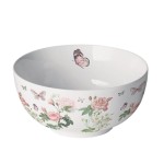 Bol en Porcelaine Fine  Roses & Papillons Roses