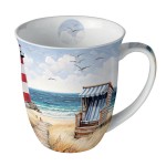 Mug promenade sur la plage en porcelaine 400 ml