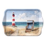 Mini plateau rectangulaire en mlamine  plage et phare