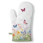 Gant de cuisine papillons et fleurs 18 x 30 cm