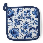 Manique de cuisine florale bleue