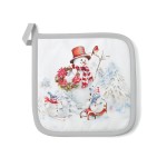 Manique de cuisine de Nol Bonhommes de Neige  20 x 20 cm
