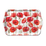Mini plateau rectangulaire en mlamine coquelicots rouges