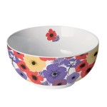 Bol en Porcelaine Fine  Coquelicots Multicolores