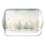 Mini-plateau en m�lamine For�t d'Hiver et �toiles Dor�es