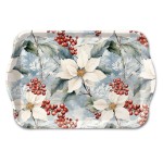 Mini-plateau en m�lamine Poinsettias et Baies d'Hiver