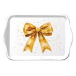 Mini-plateau en m�lamine n�ud dor� de No�l