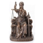 Figurine Justitia Themis en rsine aspect bronze 17 cm