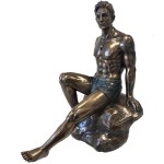 Statuette en rsine homme tatou assis 21 cm - Veronese