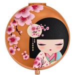 Miroir de poche double face Sakura fleurs de cerisier cuivr�