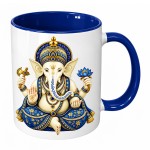 Mug Ganesh int�rieur bleu fonc� en c�ramique 350 ml