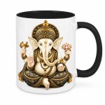 Mug Ganesh int�rieur noir en c�ramique 350 ml