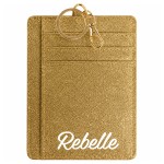 Porte-cartes porte-cl�s Rebelle en polyester paillet� dor�